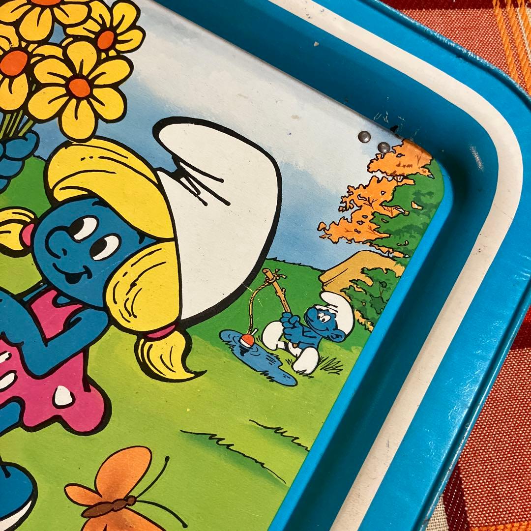 ビンテージ　スマーフ　ブリキテーブル　smurf