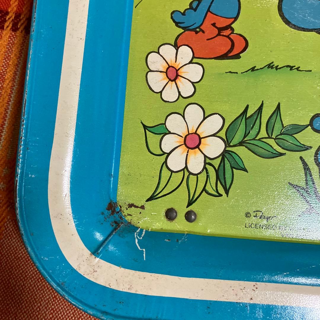 ビンテージ　スマーフ　ブリキテーブル　smurf