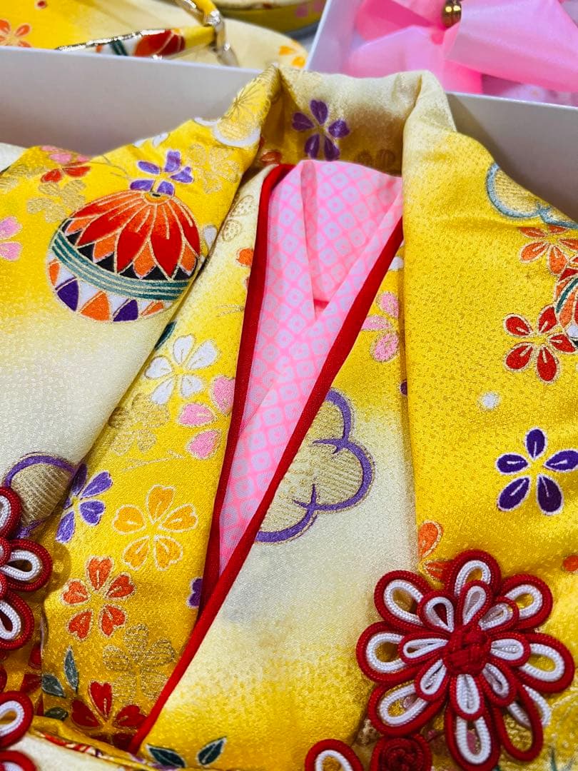 今だけ価格☆子供用黄色☆七五三☆花柄着物セット