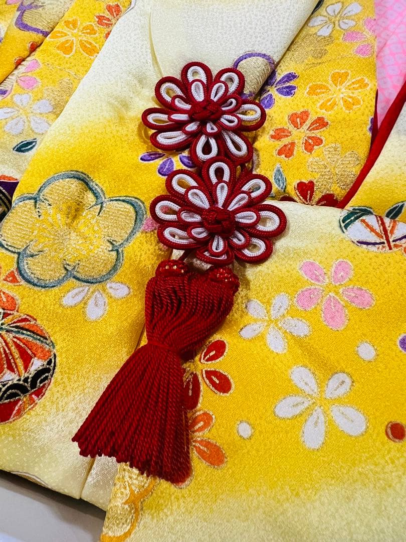 今だけ価格☆子供用黄色☆七五三☆花柄着物セット