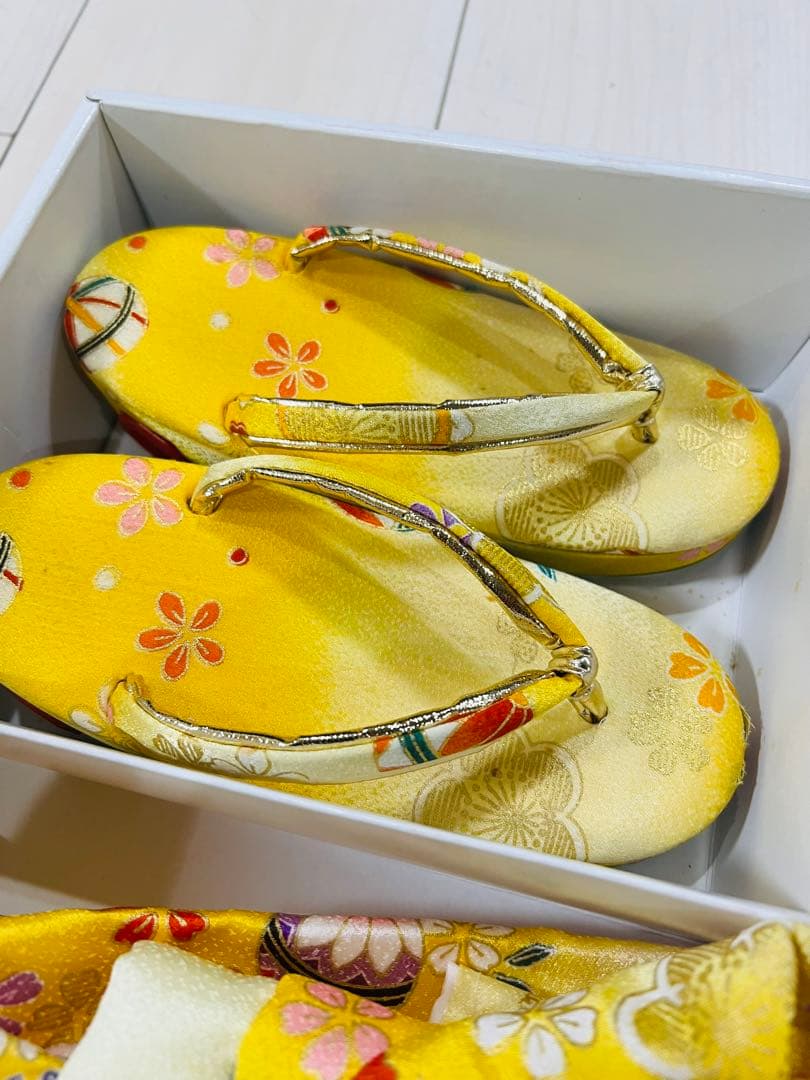 今だけ価格☆子供用黄色☆七五三☆花柄着物セット