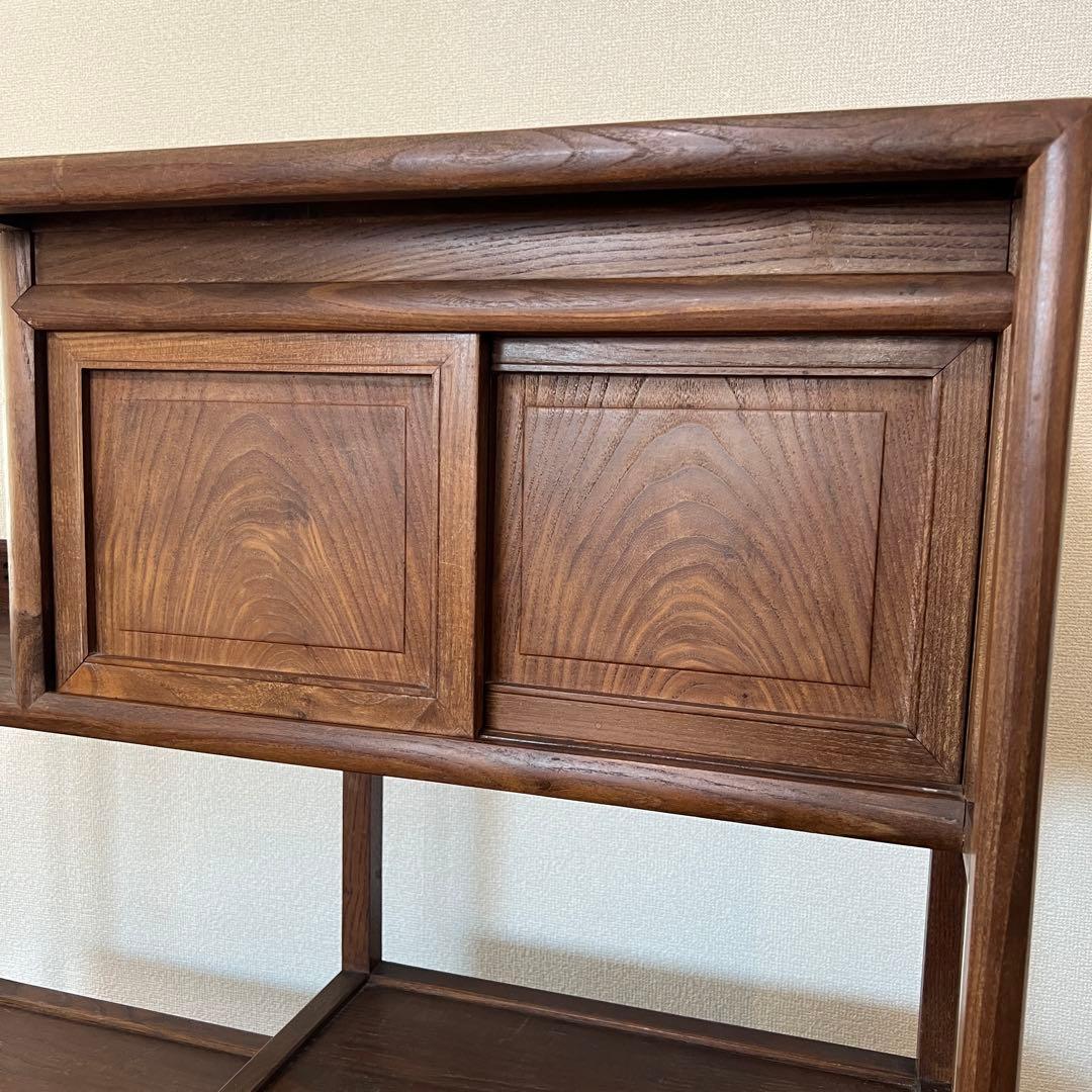 茶箪笥 総無垢 収納棚 飾り棚 煎茶棚 違い棚 茶棚