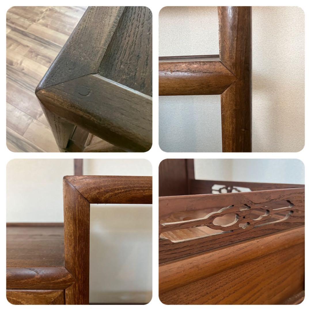 茶箪笥 総無垢 収納棚 飾り棚 煎茶棚 違い棚 茶棚