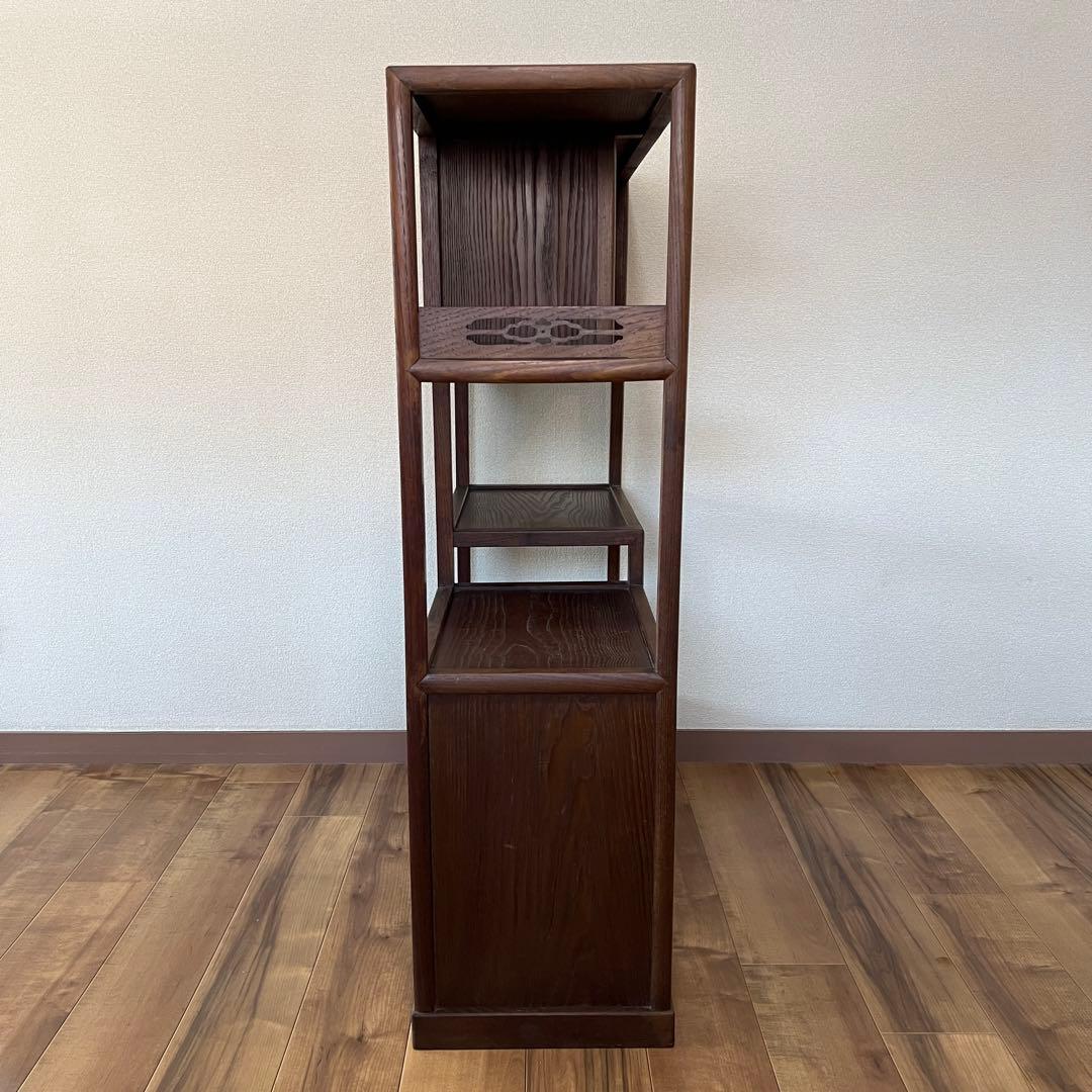 茶箪笥 総無垢 収納棚 飾り棚 煎茶棚 違い棚 茶棚