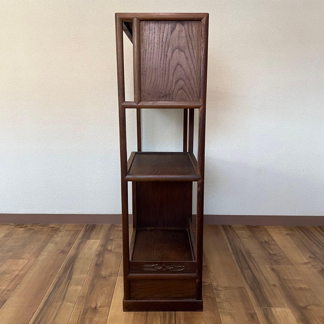 茶箪笥 総無垢 収納棚 飾り棚 煎茶棚 違い棚 茶棚