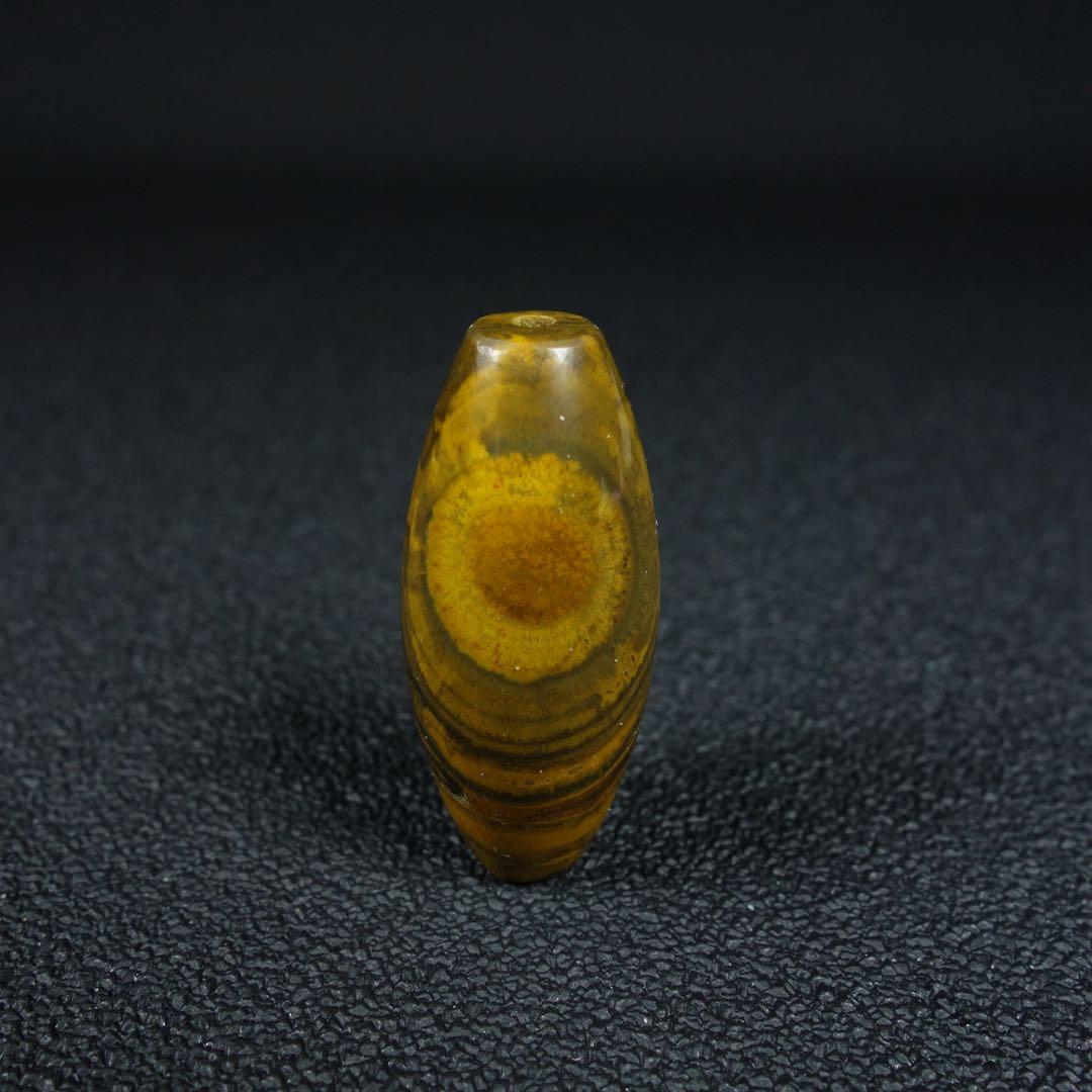 清時代 珍しい天然 T目の形 チベット 目天珠 ペンダント瑪瑙 緒締玉 アゲート