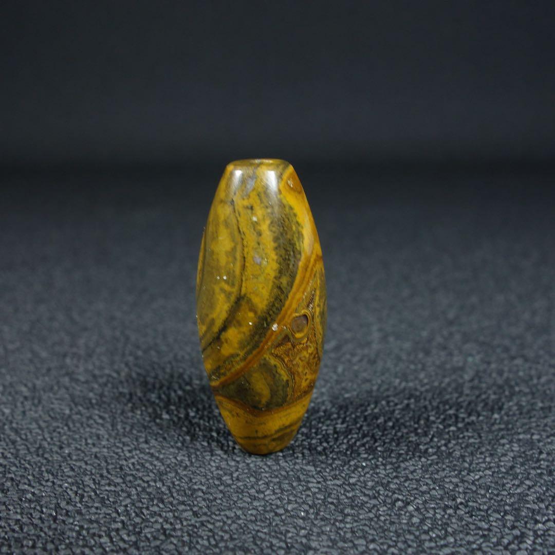 清時代 珍しい天然 T目の形 チベット 目天珠 ペンダント瑪瑙 緒締玉 アゲート