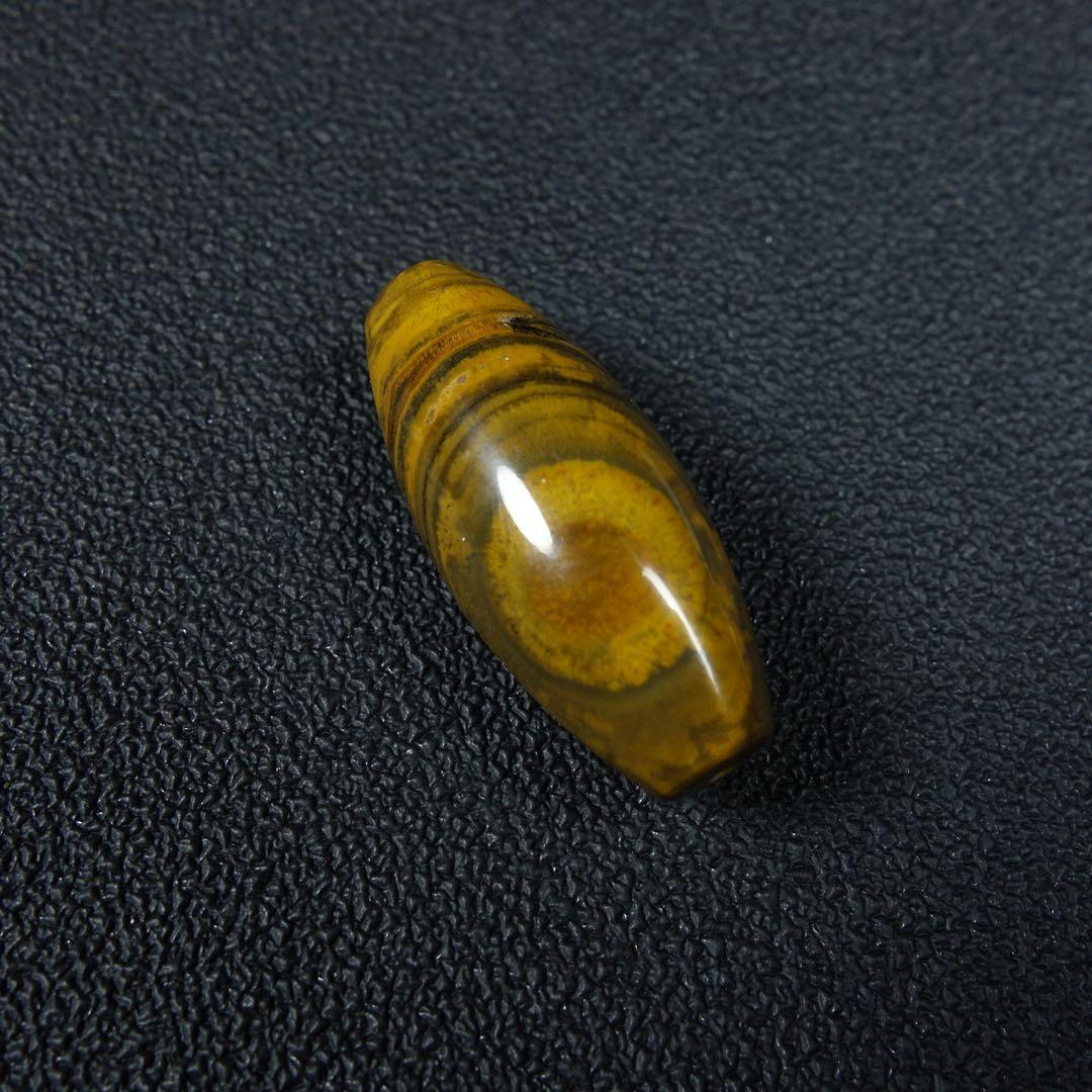 清時代 珍しい天然 T目の形 チベット 目天珠 ペンダント瑪瑙 緒締玉 アゲート