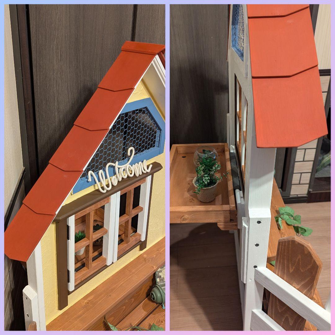 家型木製シェルフ ウィンドウ付き