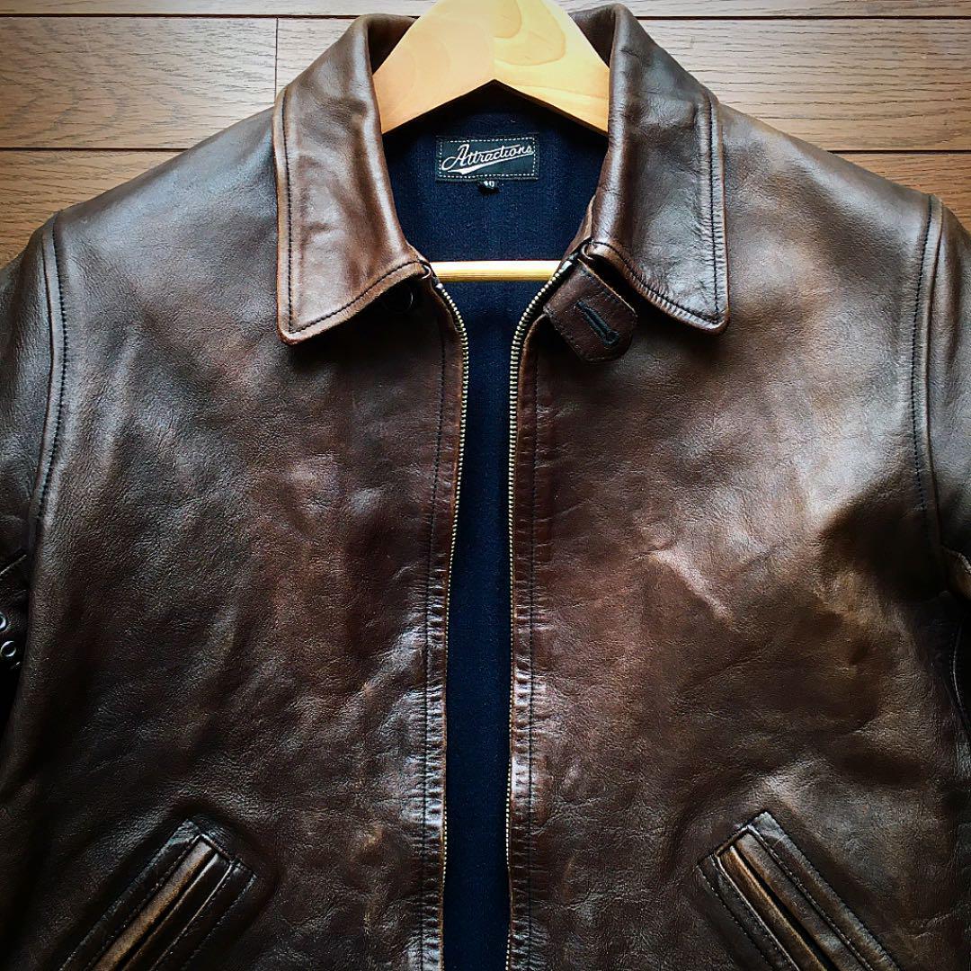 茶芯 Attractions BILTBUCK 素仕上げヌメ革ホースハイド