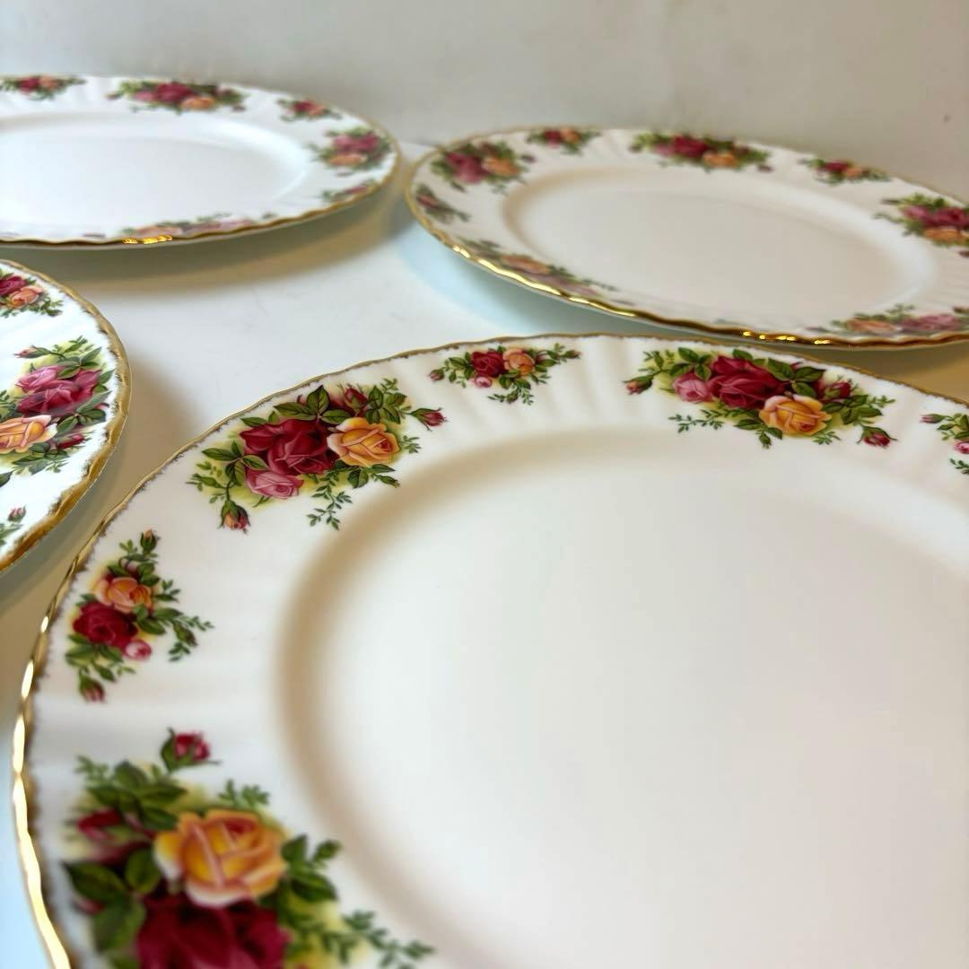 【未使用】　ロイヤルアルバート オールドカントリーローズ　大皿×4 中皿×4
