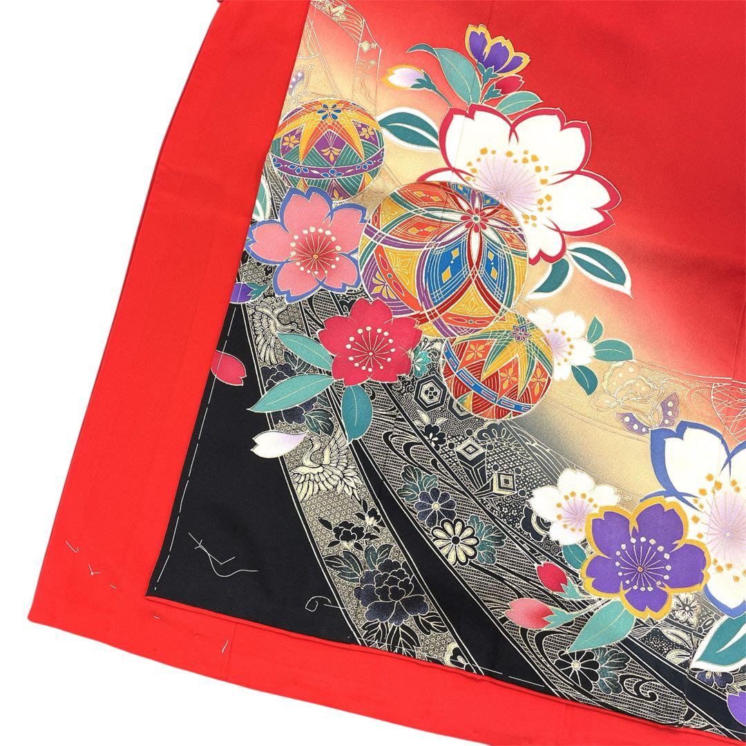 ◎mk-2590　未着用　七五三　女の子　着物　刺繍紋　7歳　　12-9