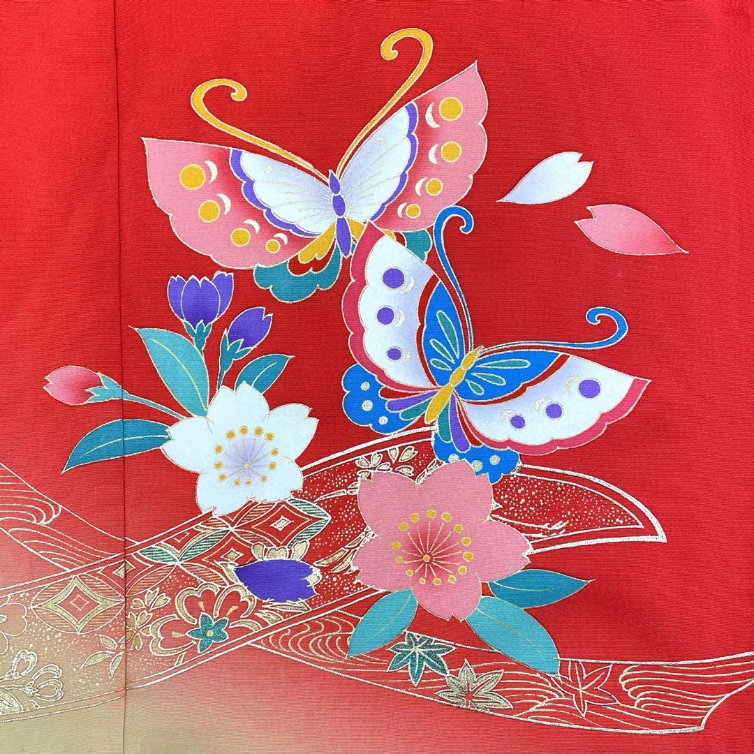 ◎mk-2590　未着用　七五三　女の子　着物　刺繍紋　7歳　　12-9