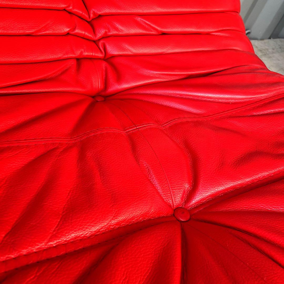 取付無料！リーンロゼ フランス トーゴ レッドレザー 本革シングルソファ✨