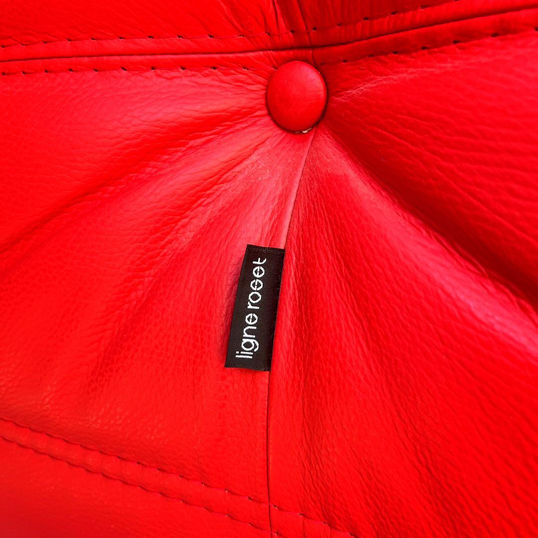 取付無料！リーンロゼ フランス トーゴ レッドレザー 本革シングルソファ✨