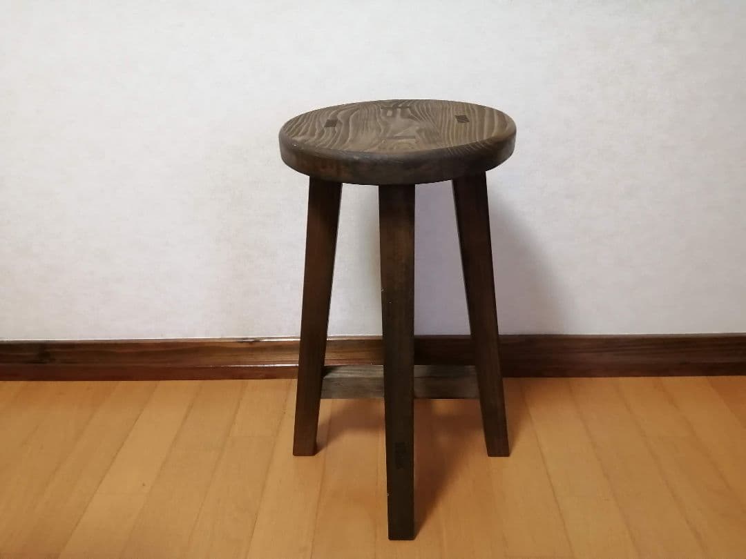 木製スツール　３脚セット　高さ43cm　丸椅子　stool