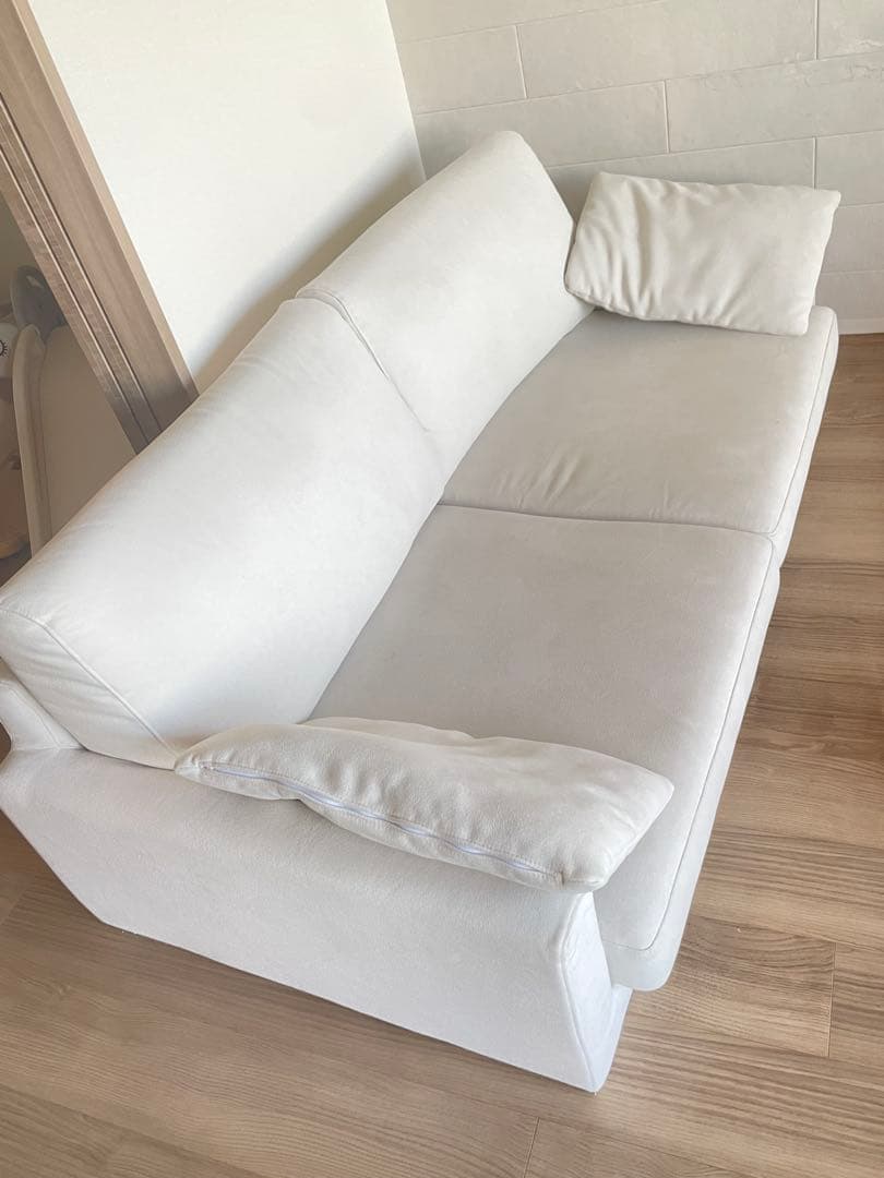 【美品】dinos ディノス アイボリー 2人掛けソファ