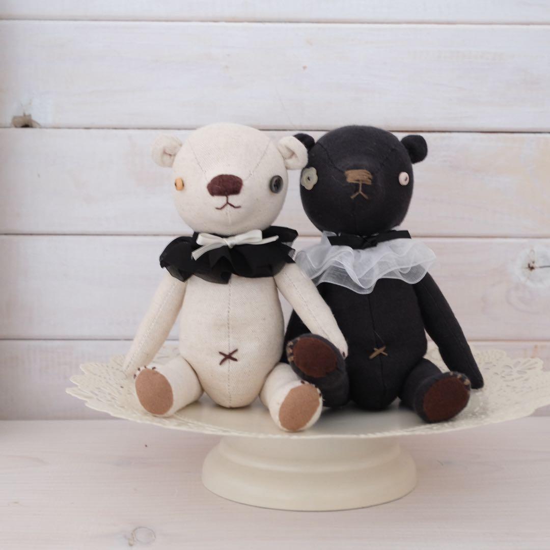 インヤンカラーのくまさん　テディベア　くまのぬいぐるみ　yin yang