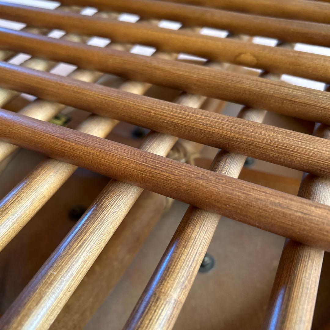 ラタンのテーブル ガラス天板 直径81cm ガラス直径73cm 高さ50cm