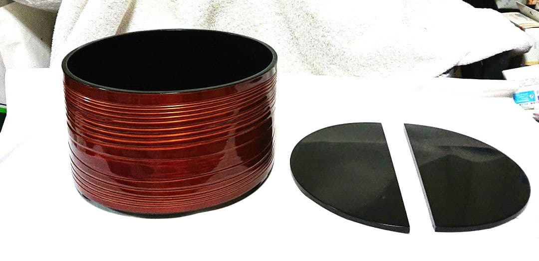 春慶塗曲水指 漆器蓋付きA454