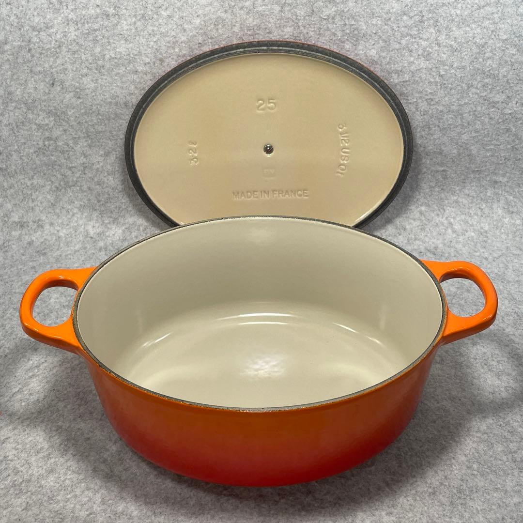 LE CREUSET オレンジ ホーロー鍋　25cm