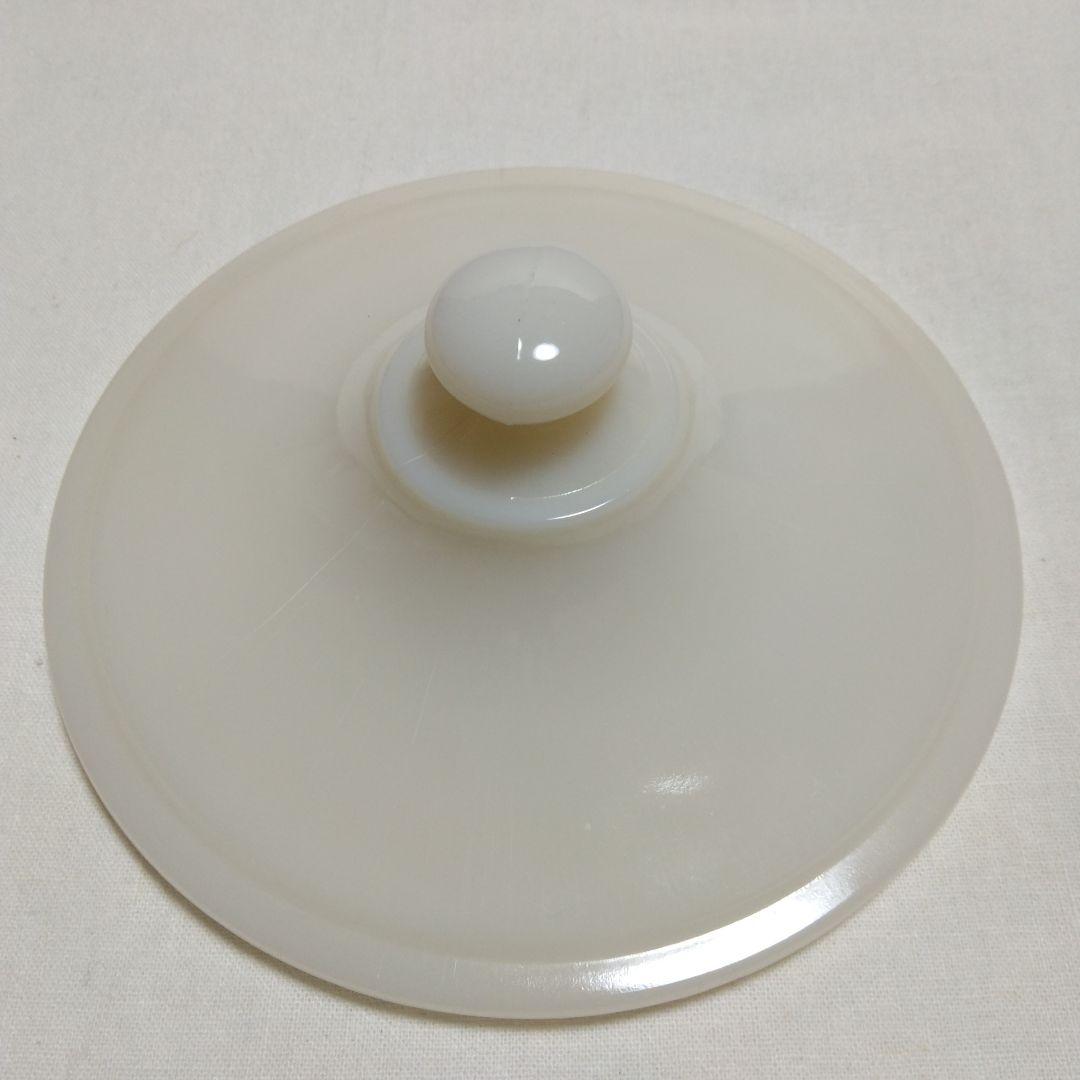 ヴィンテージFire King チューリップ柄 グリースジャー·アイボリー