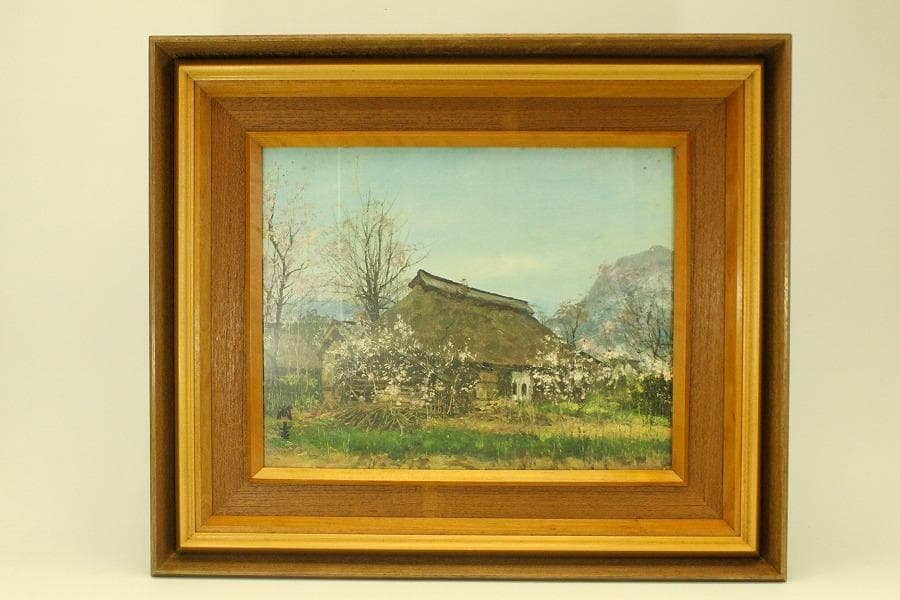 油絵調 レリーフ工藝画 田舎の風景 室内調度 壁飾り(ZE436)