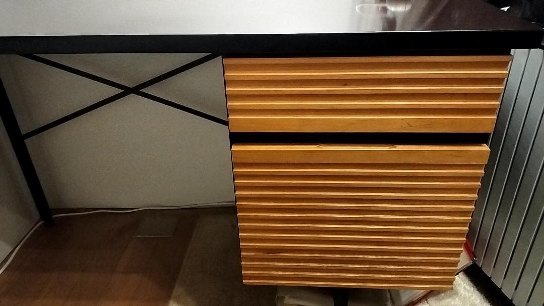 学習・パソコン用モダンデスク 引出し付き木製木目調机