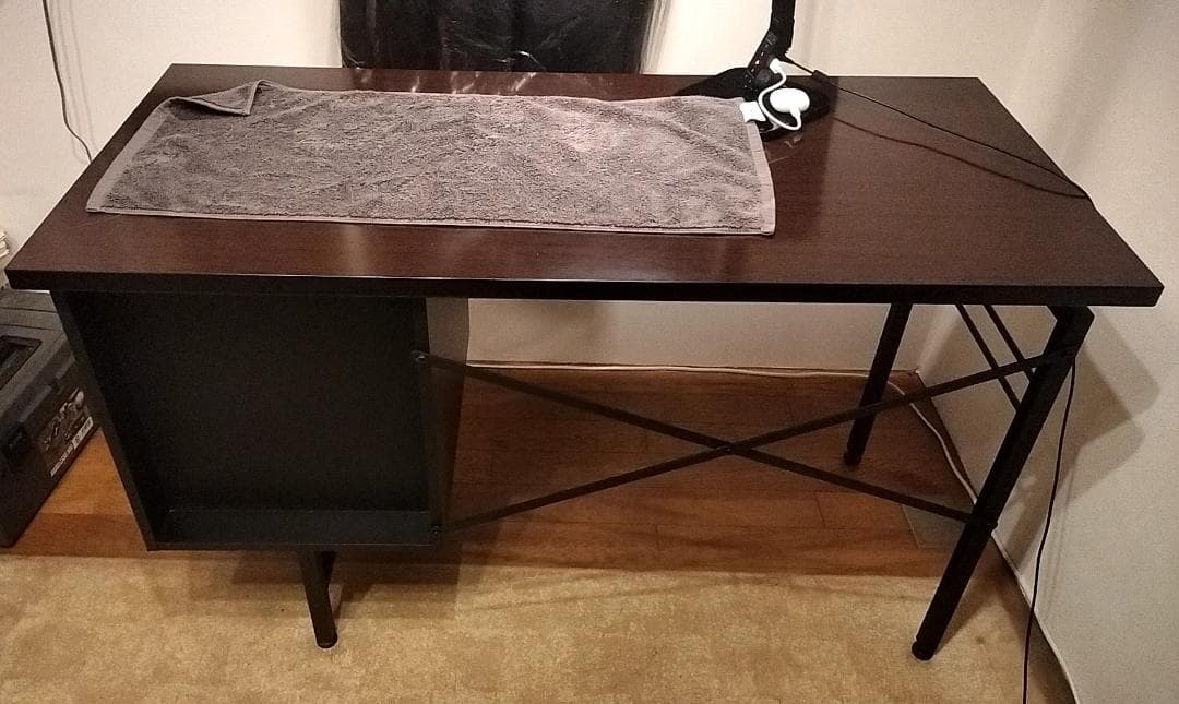 学習・パソコン用モダンデスク 引出し付き木製木目調机