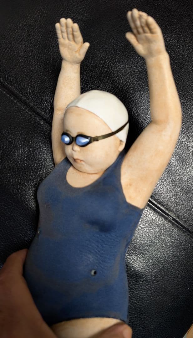 創作作家人形高橋操スクール水着、水泳