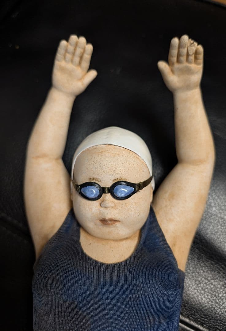 創作作家人形高橋操スクール水着、水泳