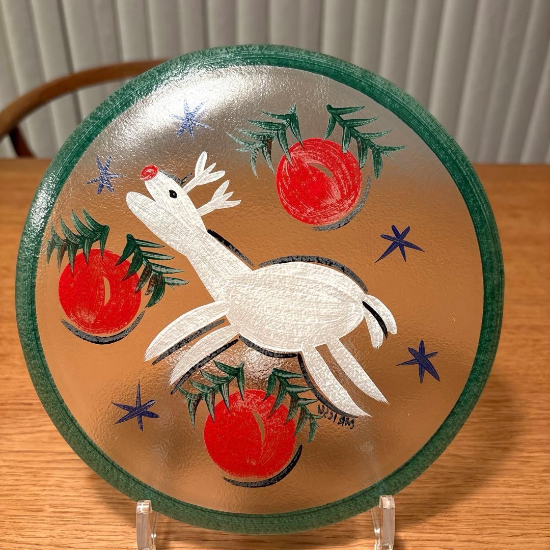 レア　KOSTA BODA トナカイプレート Martti Rytkonen