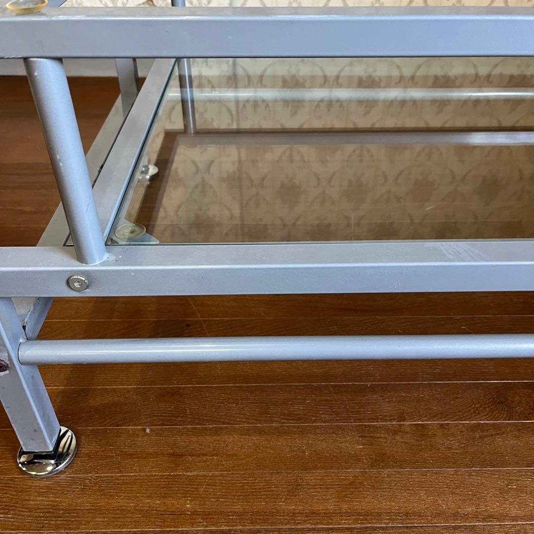 【インダストリアル】アイアンフレーム ガラステーブル センターテーブル 男前