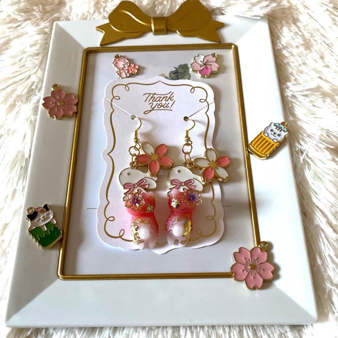 ☆お正月猫ちゃんピアス☆B