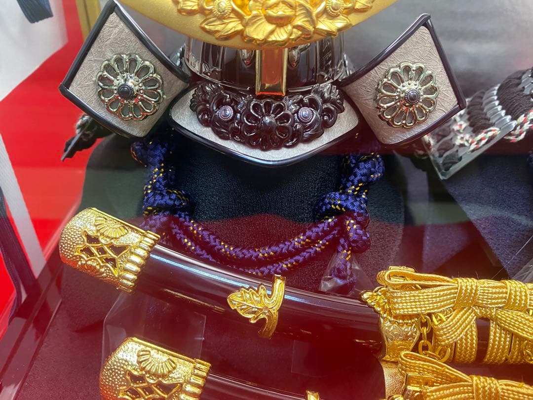 直江兼続　上杉謙信　五月人形　兜飾り　ガラスケース入