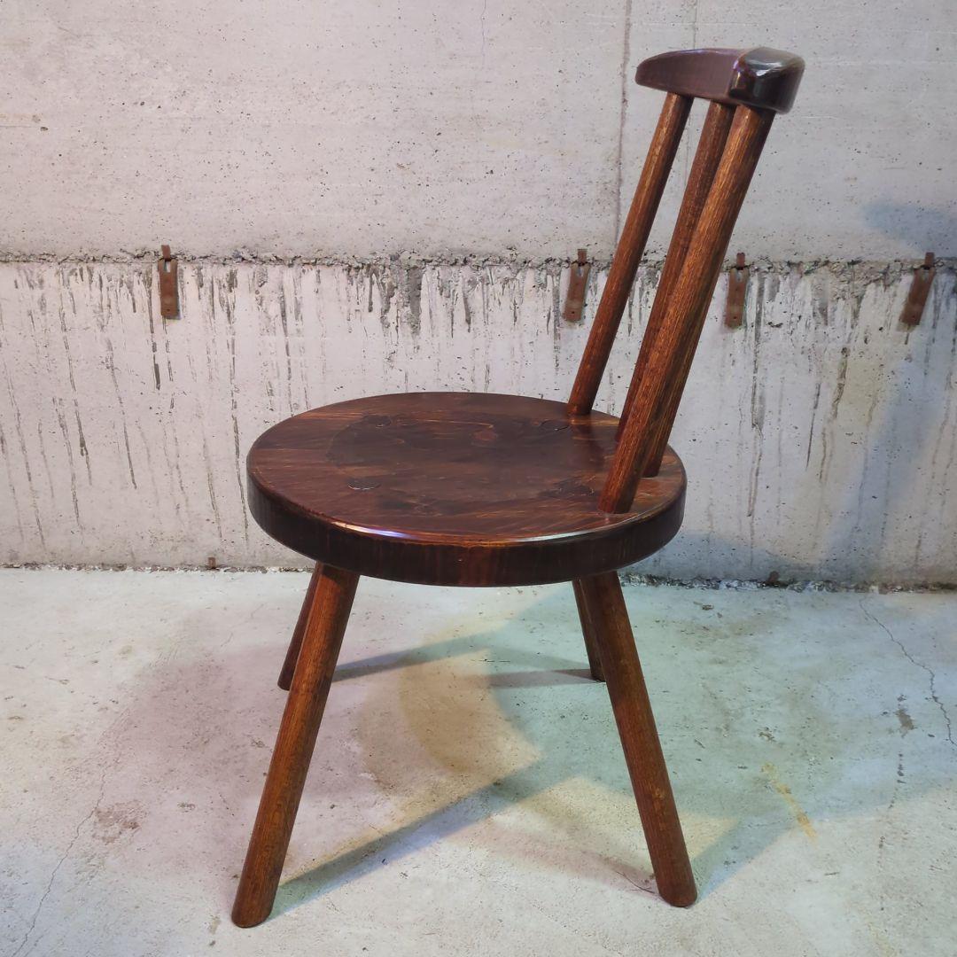 指物家具 矢澤金太郎 檜 スピンドルダイニングチェア 拭き漆 ヴィンテージ ②