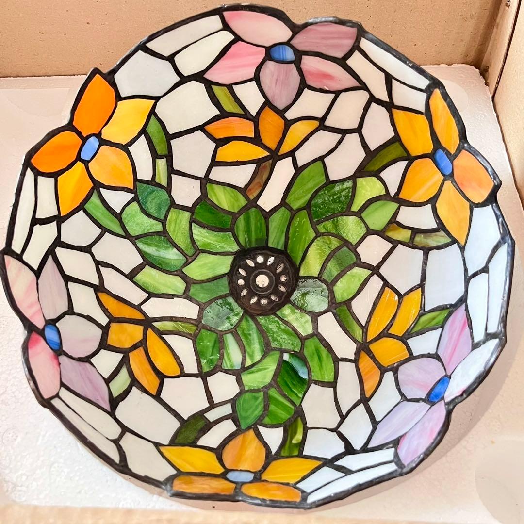 新品 ステンドグラス ランプ 花柄 スタンドライト レトロ