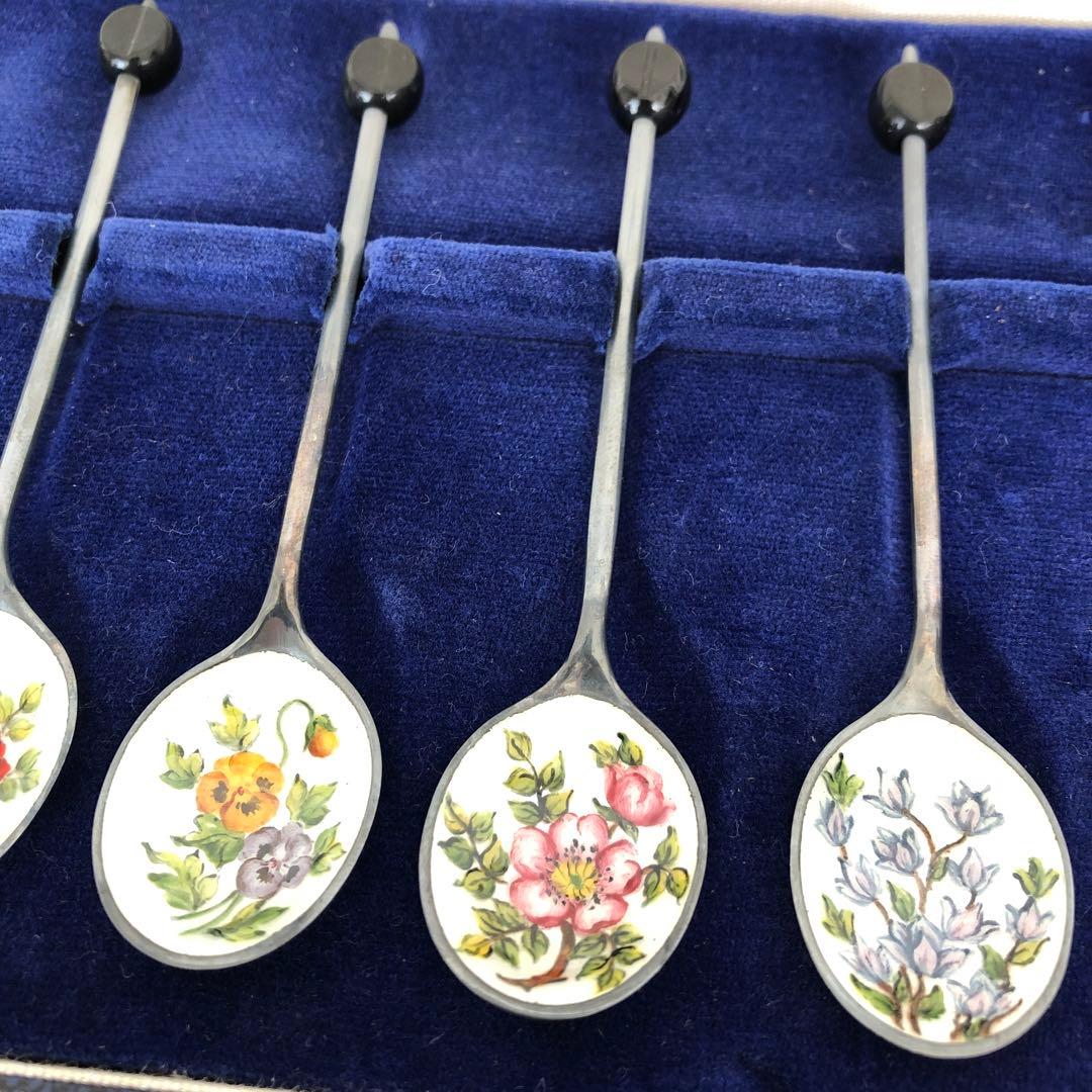 ビンテージ　純銀製　C&C スプーン　8本セット　コーヒービーンズ　シルバー　銀