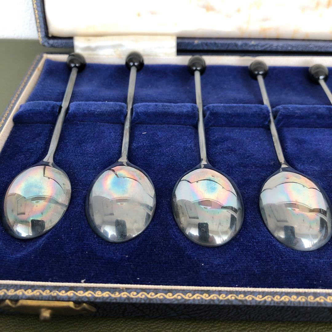 ビンテージ　純銀製　C&C スプーン　8本セット　コーヒービーンズ　シルバー　銀