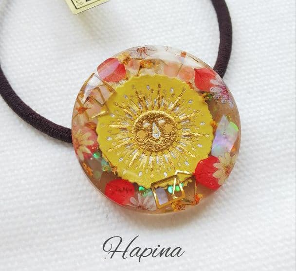 ギラギラ太陽②ラウンドレジンヘアゴム