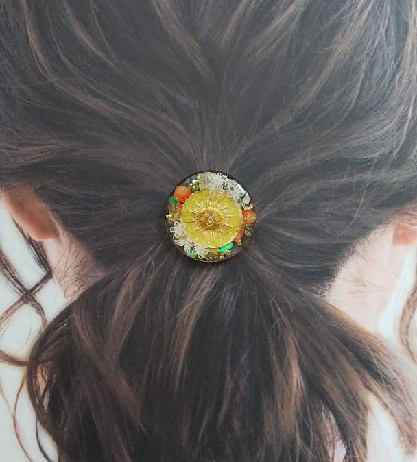 ギラギラ太陽②ラウンドレジンヘアゴム