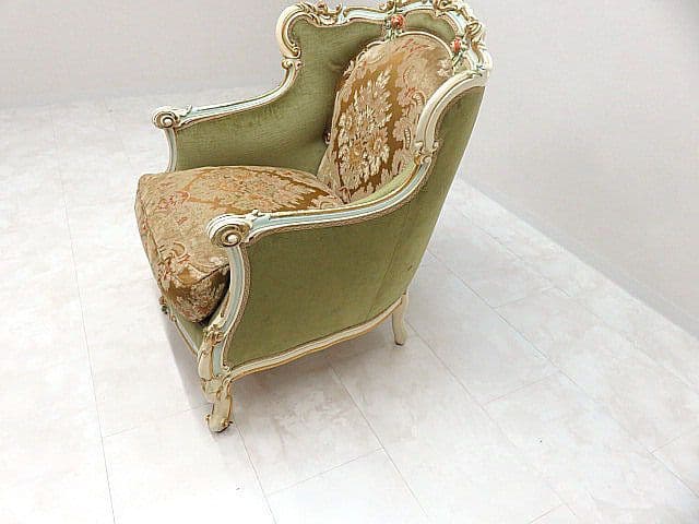 マリオ・コルチャゴ（フラテリ・オリッジ） 1人掛けソファ ロココ様式 金華山張地