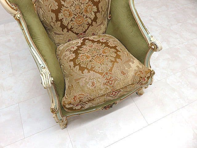 マリオ・コルチャゴ（フラテリ・オリッジ） 1人掛けソファ ロココ様式 金華山張地