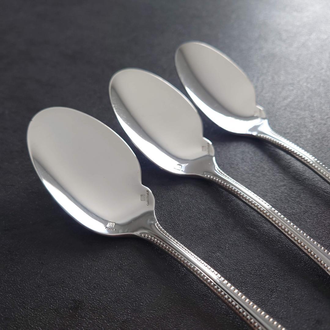 極希少 美品 クリストフル パール ソーススプーン 3点