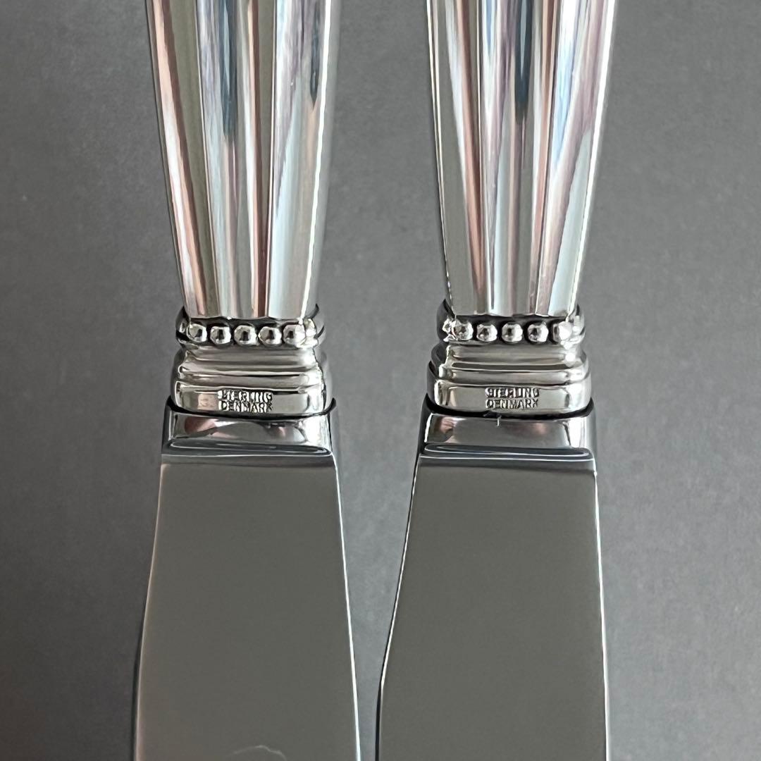 【未使用】ジョージジェンセン ACORN エコーン ディナーナイフ 2本組 純銀