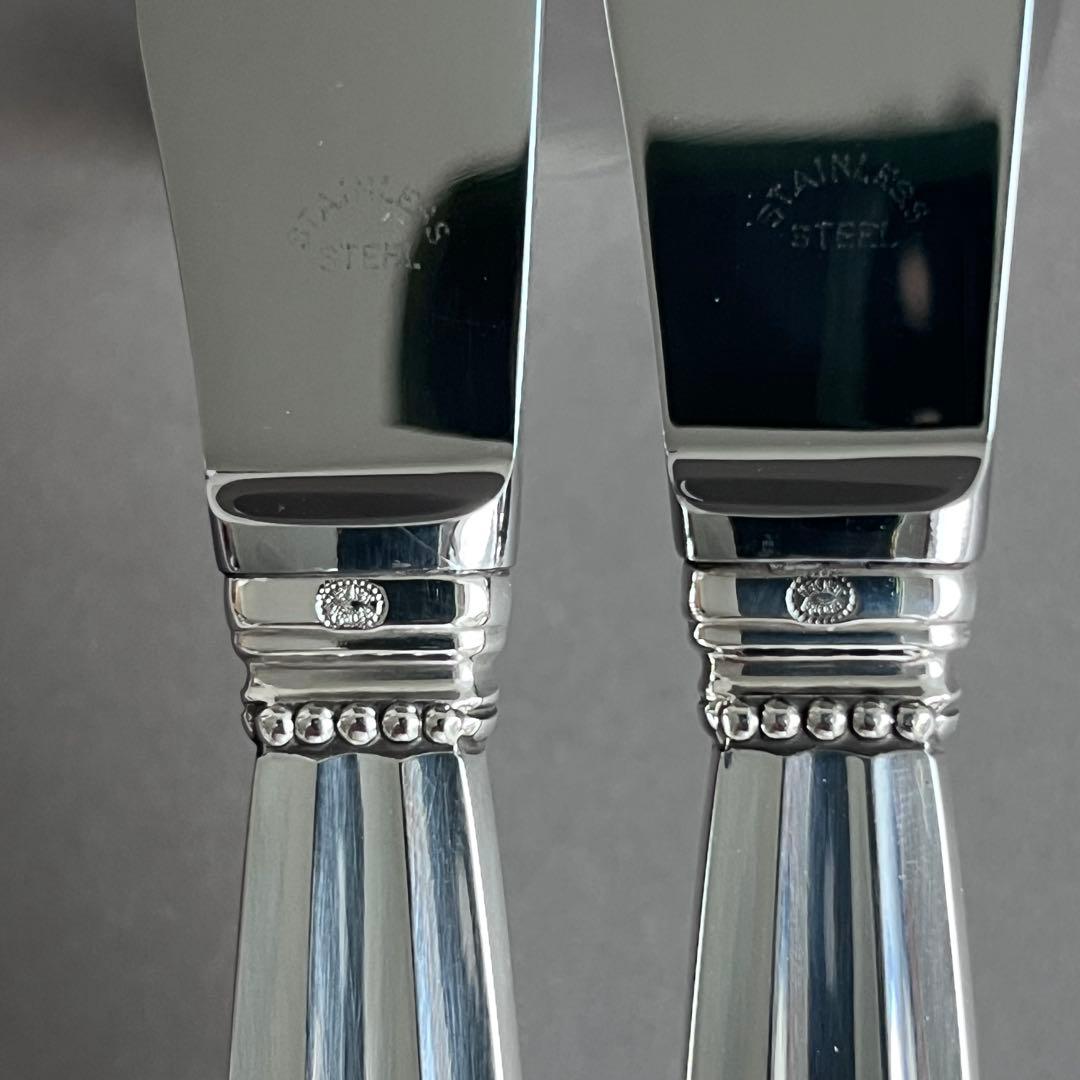 【未使用】ジョージジェンセン ACORN エコーン ディナーナイフ 2本組 純銀