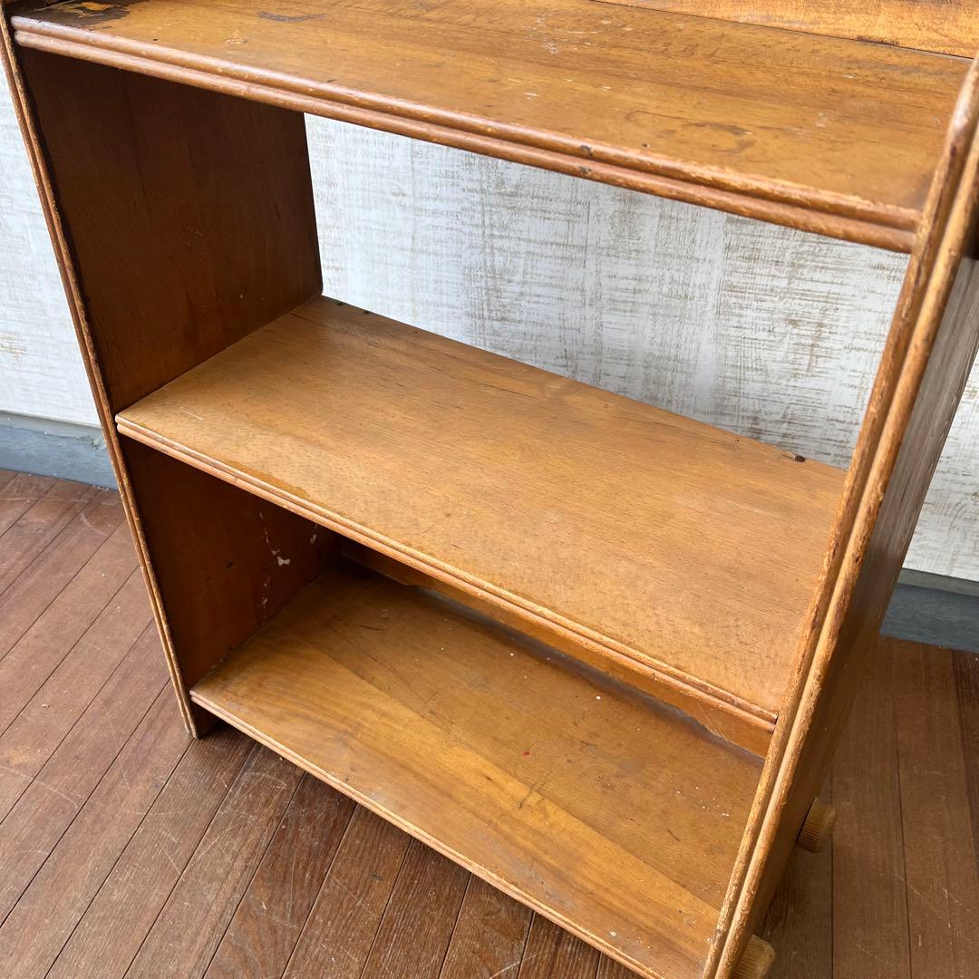 アンティーク】昭和レトロ 木製 3段 収納棚 本棚 シェルフ 飾り棚 古