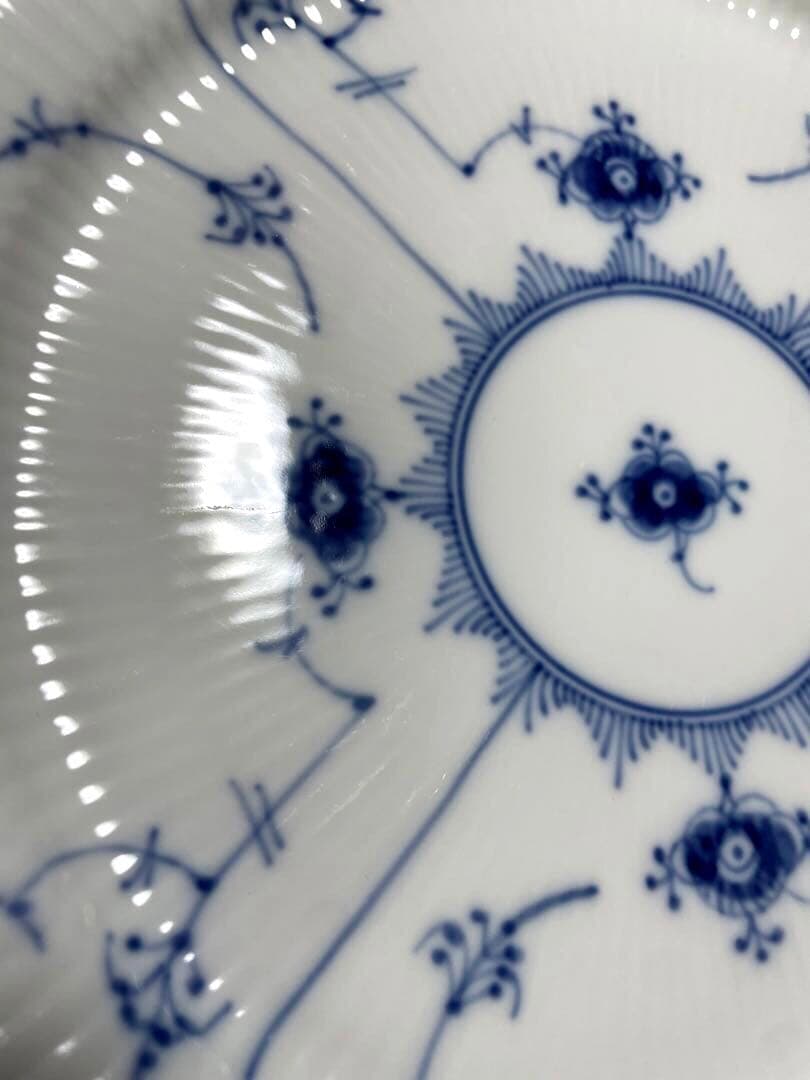 ロイヤルコペンハーゲンブルーフルーテッドフルレースプレート25cm皿未使用近美品