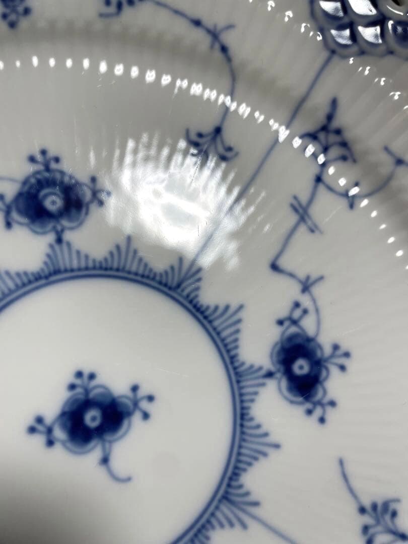 ロイヤルコペンハーゲンブルーフルーテッドフルレースプレート25cm皿未使用近美品