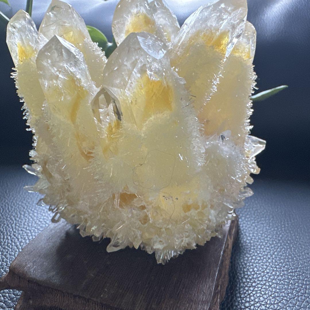 天然 水晶イエロー クラスター シトリン クォーツ パワーストーン　インテリア